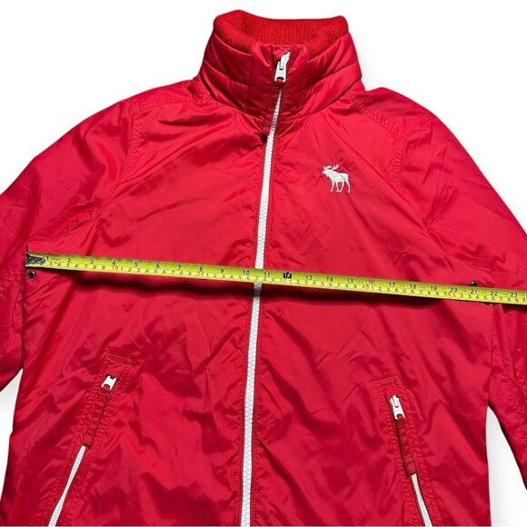 Abercrombie & Fitch Jacket XL Rainey Trail Full Zip Red Windbreaker - Picture 5 of 8